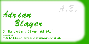 adrian blayer business card